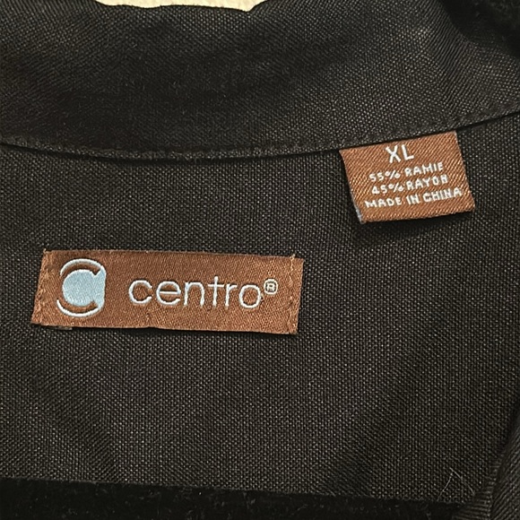 Men’s centro black shirt , cream detail. XL - Picture 3 of 4